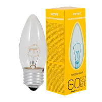 Лампа накаливания Старт E27 60W 230V свеча ДС прозрачная (1/10/100)