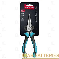 Длинногубцы (тонкогубцы) 160мм, 2х-комп. рукоятка, СR-V сталь, HRC>51, Smartbuy Tools/60