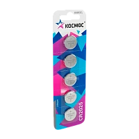 Батарейка Космос CR2025 BL5 Lithium 3V (5/60/1440)