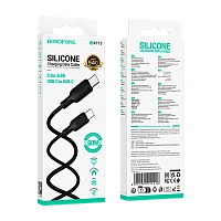 Кабель Borofone BX113 Type-C (m)-Type-C (m) 2м 3.0A 60W силикон черный (1/360)