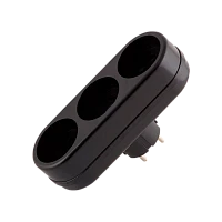 Разветвитель Toker 3L 3р.Б/З в индивидуальной упаковке черный (1/40)