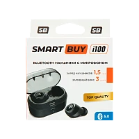 Наушники внутриканальные Smartbuy TWS i100 с микр. черный в коробке (1/25) 