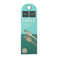 Кабель HOCO X2 USB (m)-microUSB (m) 1м 2.1A нейлон золотой (1/30/300)