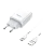 Сетевое З/У HOCO C72A 1USB 2.1A с кабелем Type-C белый (1/30/180)