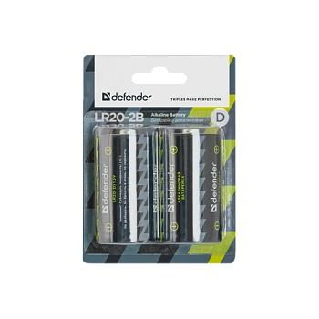 Батарейка Defender LR20 D BL2 Alkaline 1.5V (2/20/120)
