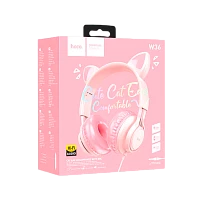 Наушники полноразмерные HOCO W36 Cat ear с микр. розовый (1/30)