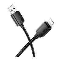Кабель HOCO X113 USB (m)-Lightning (m) 1м 2.4A нейлон черный (1/31/310)