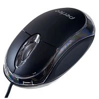 Мышь проводная Perfeo GLOW USB черный (1/100)