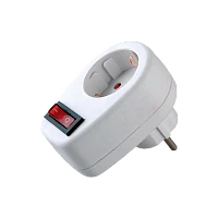 Розетка Volsten SA 1/1-ZDV 1гн. 16A С/З с выкл. белый (1/100)