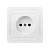 Розетка Smartbuy 1-местная без заземления 10А белая, керамика "Марс"