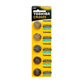 Батарейка Toshiba CR2025 BL5 Lithium 3V (5/100/12000)