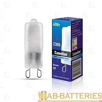 Лампа галогенная Camelion JCD G9 60W 3000К 220V капсула матовая (1/5/100)