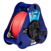 Удлинитель Космос 4р.Б/З 16A 50.0м ПВС 2x2.5мм² IP44 на катушке треуг.