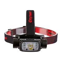 Фонарь налобный Спутник ASL655 10W LED от аккумулятора 6 режимов черный красный (1/20)