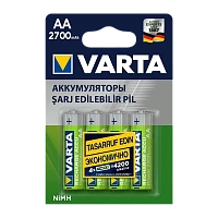 Аккумулятор бытовой Varta HR6 AA BL4 NI-MH 2700mAh (4/40/400)