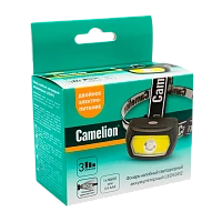 Фонарь налобный Camelion LED53412 3W LED+COB от аккумулятора Type-C 3 режима серый (1/12/96)