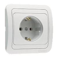 Розетка Makel Mimoza 1гн. 16A С/З белый 12028M (1/12)