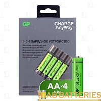 З/У для аккумуляторов GP PBX411 AA/AAA 4 слота +4AA 2700mAh