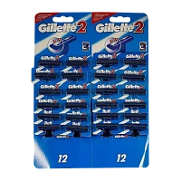 Бритва одноразовая Gillette 2 лезвия 24шт. на карте (24/96/576)