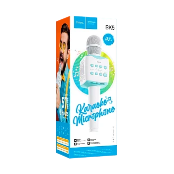 Микрофон HOCO BK5 динамический 72 дБ bluetooth 5.0 microSD голубой (1/30) 