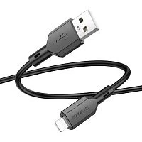 Кабель Borofone BX70 USB (m)-Lightning (m) 1м 2.4A ПВХ черный (1/360)