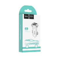 Автомобильное З/У HOCO Z1 2USB 2.1A белый (1/32/128)