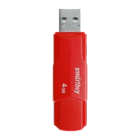 Флеш-накопитель Smartbuy Clue 4GB USB2.0 пластик красный