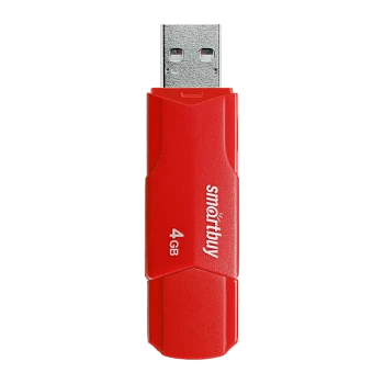 Флеш-накопитель Smartbuy Clue 4GB USB2.0 пластик красный