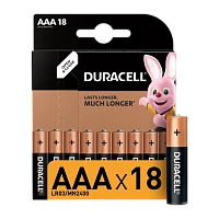 Батарейка Duracell Basic LR03 AAA BL18 Alkaline 1.5V (18/180/62640)