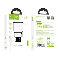 Сетевое З/У HOCO C59A 2USB microUSB (m) 2.1A белый (1/22/132)