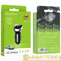 Автомобильное З/У Borofone BZ15 2USB 2.4A дисплей черный (1/40/160)