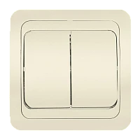 Выключатель Smartbuy "Марс" 2-клав.10A керамика бежевый