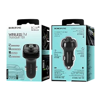 FM-трансмиттер Borofone BC16 2USB microSD bluetooth 4.2 черный (1/84)