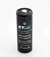 Аккумулятор ET IMR18500HE2 Deluxe Pack с выводами 2 плоский + 1200mAh, Li-Ion, в пластик бокс на 2шт