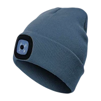 Шапка с фонарём КОСМОС серая