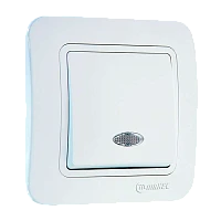 Выключатель Makel Light Lillium 1-клав.10A пластик белый 70021 (1/12)