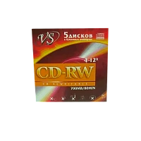 Диск CD-RW VS 700MB 4-12x 5шт. в конверте (5/250)