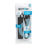 Удлинитель Фотон 16-23ЕS 3р.С/З 16A 2.0м с выкл. ПВС 3x1мм² черный (1/20)