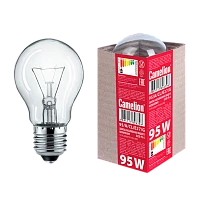 Лампа накаливания Camelion E27 95W 220-240V груша 50мм прозрачная (1/100)