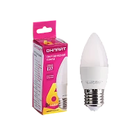 Лампа светодиодная ОНЛАЙТ Свеча 6W Е27 теплый  свет (1/10/100)