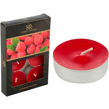 Свечи чайные KUKINA RAFFINATA "Сладкая малина" 6шт. (1/18)