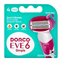 Сменные кассеты DORCO "EVE6 Shai Sweetie" 6 лезвий 4шт. (цена за 1 шт) (4/32)
