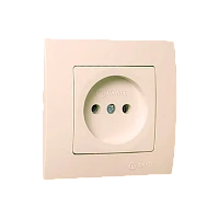 Розетка Makel Lillium Natural 1гн. 16A С/З кремовый 55228 (1/12)