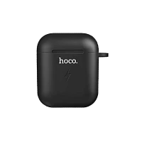 Зарядный чехол HOCO CW22 для Airpods 0.5A силикон беспр. зар. Qi черный (1/22/220)