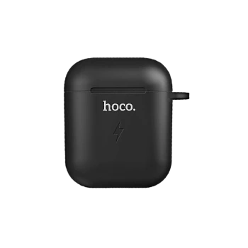 Зарядный чехол HOCO CW22 для Airpods 0.5A силикон беспр. зар. Qi черный (1/22/220)