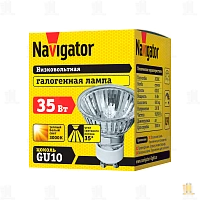 Лампа галогенная Navigator JCDR GU10 35W 3000К 230V софит прозрачная (1/10/200)