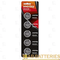 Батарейка Smartbuy CR2430 BL5 Lithium 3V (5/100/2000)