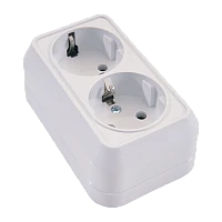 Розетка Makel Siva Ustu 2гн. 16A С/З белый 45182 (1/10)