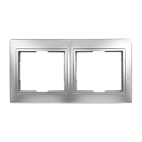 Рамка Smartbuy 2-местная горизонтальная серебро "Венера"