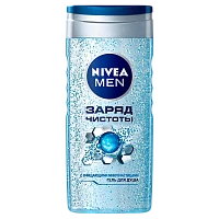 Гель для душа мужской Nivea Заряд Чистоты 250мл (1/12)